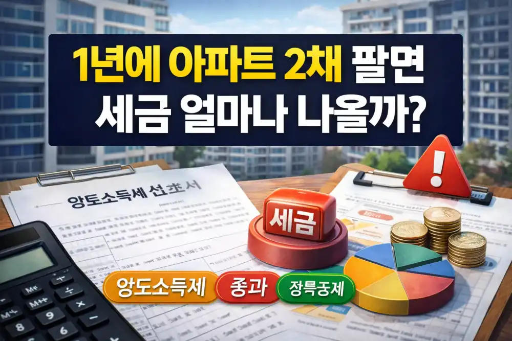 1년에 아파트 2채 팔면 세금 얼마나 나올까?
