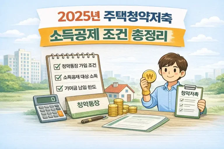 2025년 주택청약저축 소득공제 조건 총정리
