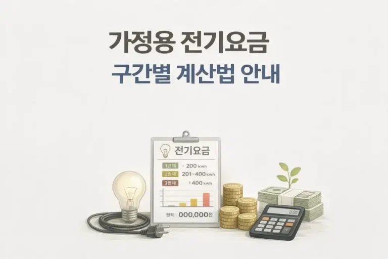 가정용 전기요금 구간별 계산법 안내