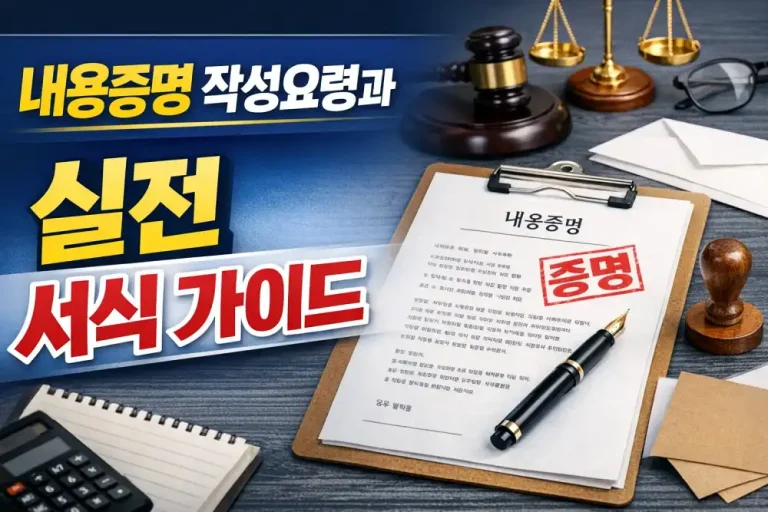 내용증명 작성요령과 실전 서식 가이드