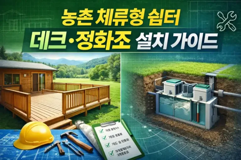 농촌 체류형 쉼터에 꼭 필요한 데크와 정화조 설치 가이드