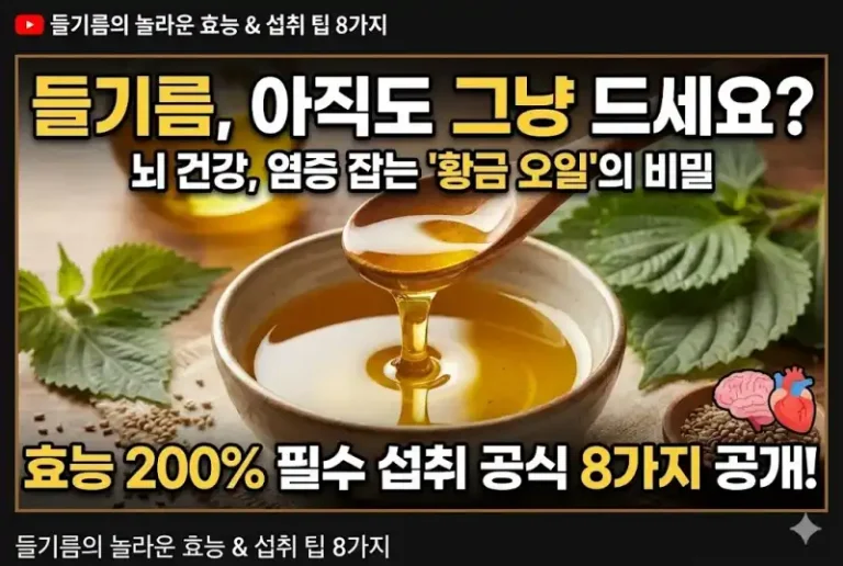 들기름의 놀라운 효능과 섭취 팁 8가지