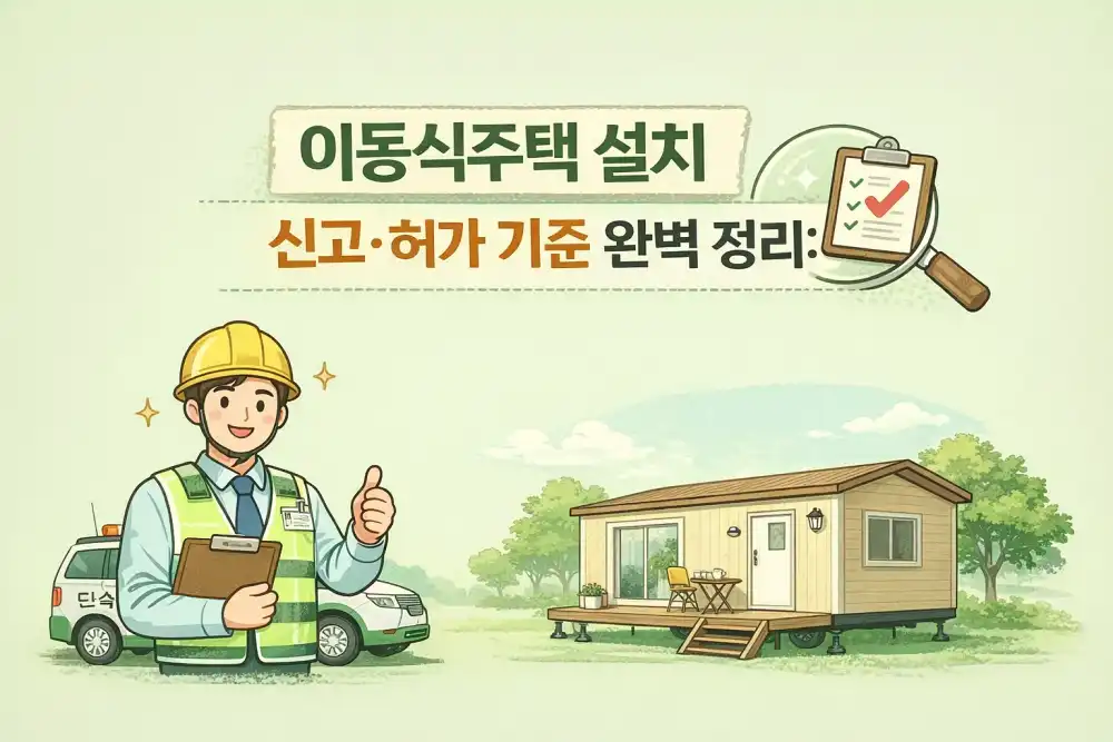 이동식주택 설치, 신고·허가 기준 완벽 정리