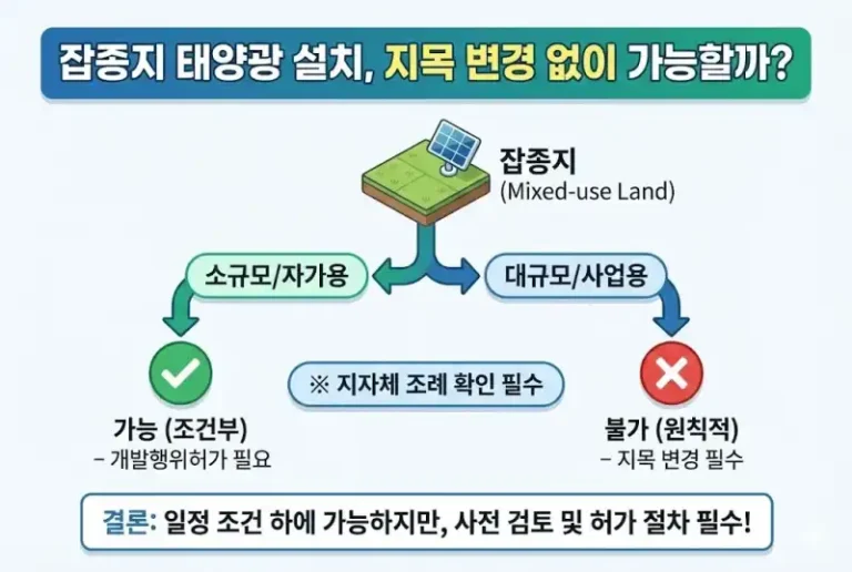 잡종지 태양광 설치, 지목 변경 없이 가능할까?