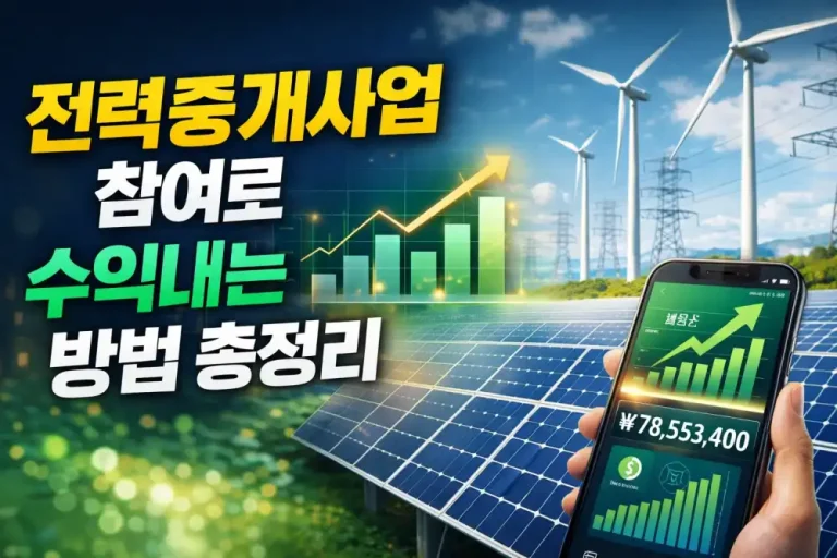 전력중개사업 참여로 수익내는 방법 총정리