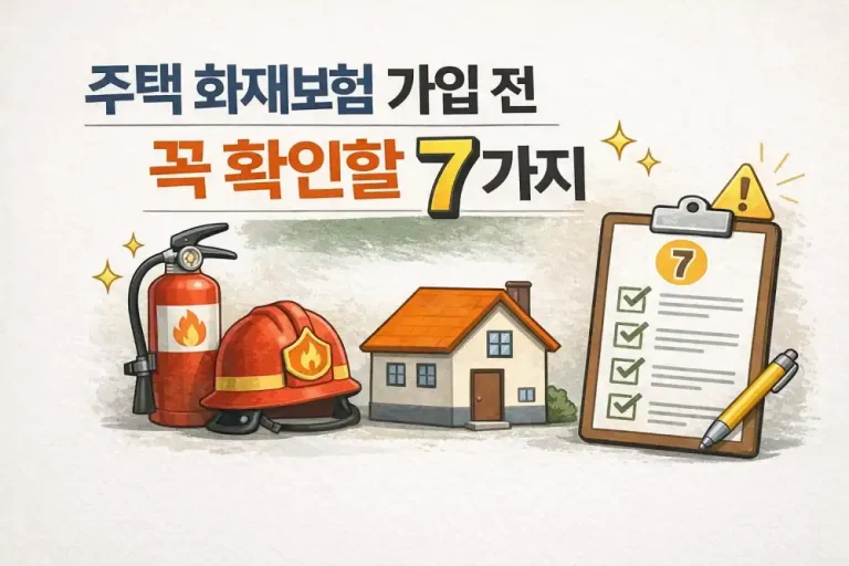 주택 화재보험 가입 전 꼭 확인할 7가지