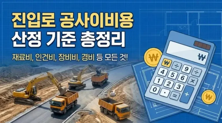 진입로 공사 비용 산정 기준 총정리