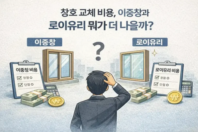 창호 교체 비용, 이중창과 로이유리 뭐가 더 나을까?