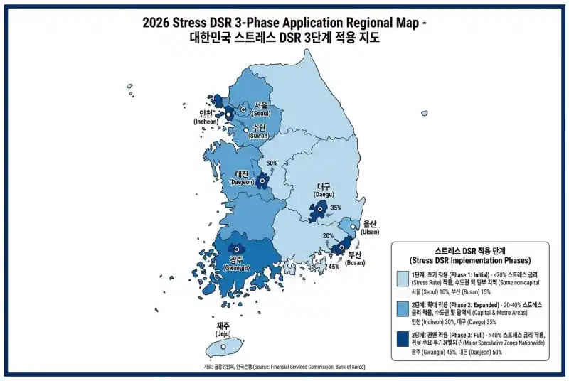 2026년 스트레스 DSR 3단계 지역 지도