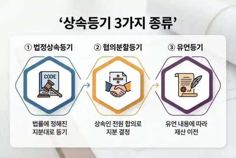 상속등기 3가지 종류 다이어그램