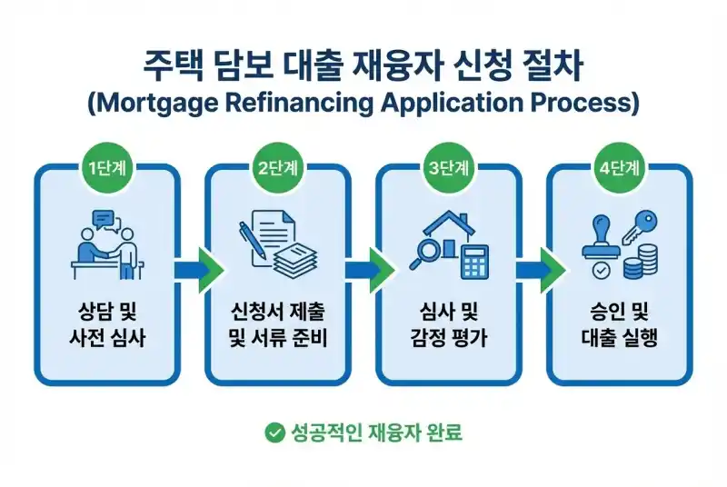 대환대출 신청 절차 단계별 플로우차트