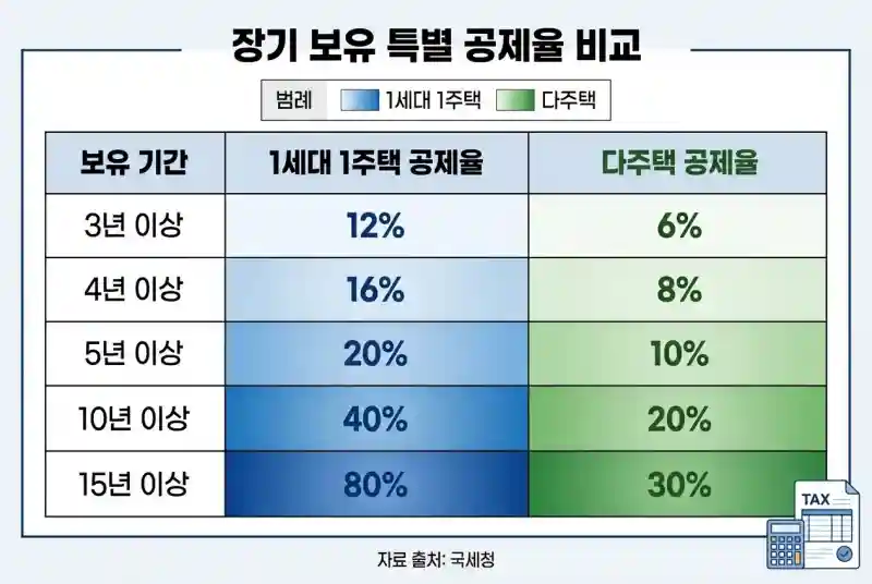 장기보유특별공제 실전 계산법! 유형별 사례로 정리