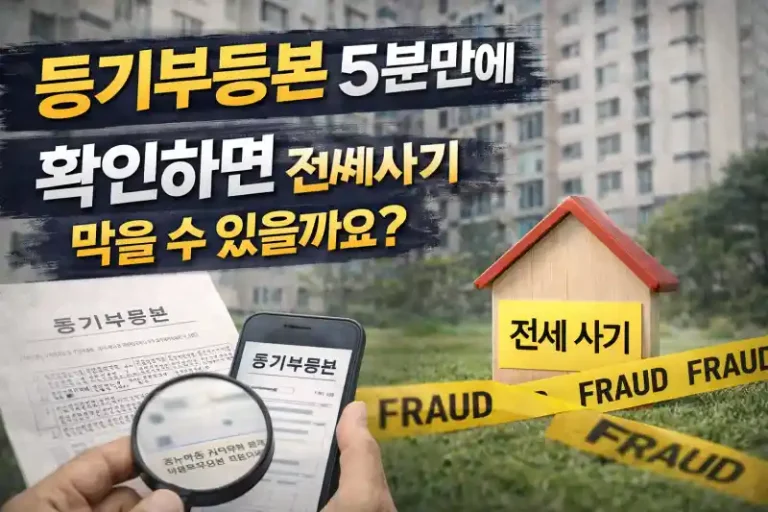 등기부등본 5분만에 확인하면 전세사기 막을 수 있을까요?