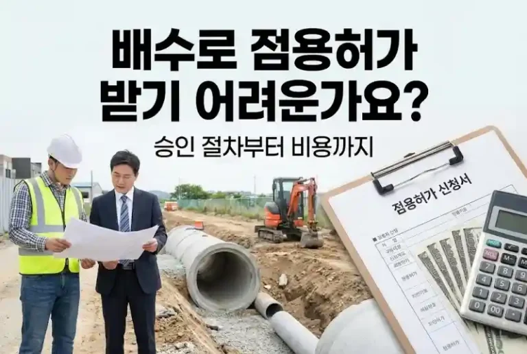 배수로 점용허가 받기 어려운가요? 승인 절차부터 비용까지 총정리