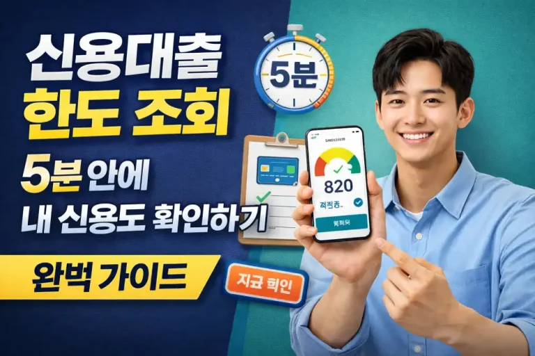 신용대출 한도 조회, 5분 안에 내 신용도 확인하기? 완벽 가이드