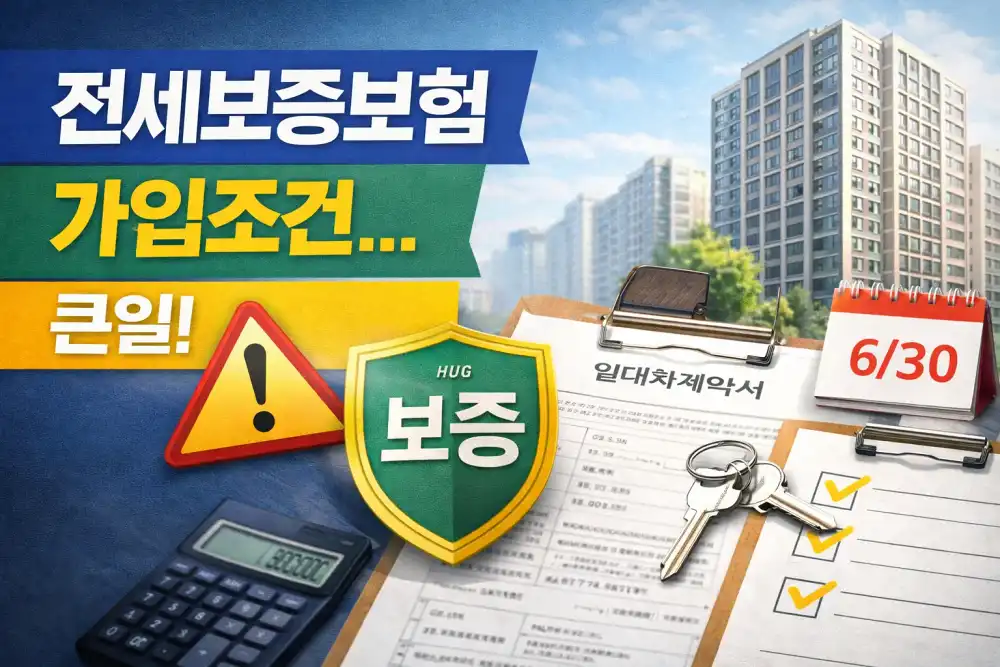 전세보증보험 가입조건, 이거 모르면 거절당합니다