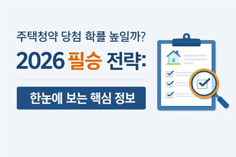 주택청약 당첨 확률 높일까? 2026 필승 전략