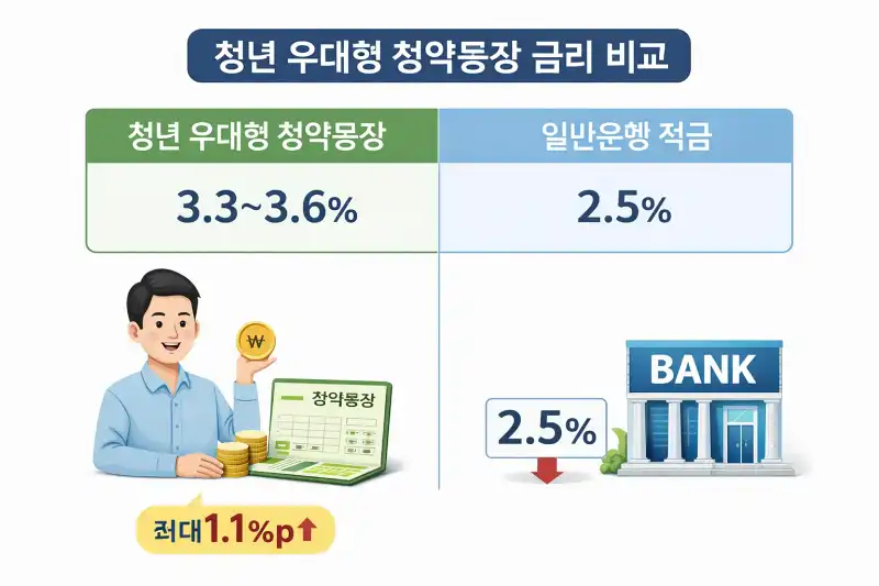 청년 우대형 청약통장 금리 3.3% 최대 받는 법