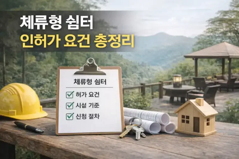 체류형 쉼터 인허가 요건 총정리