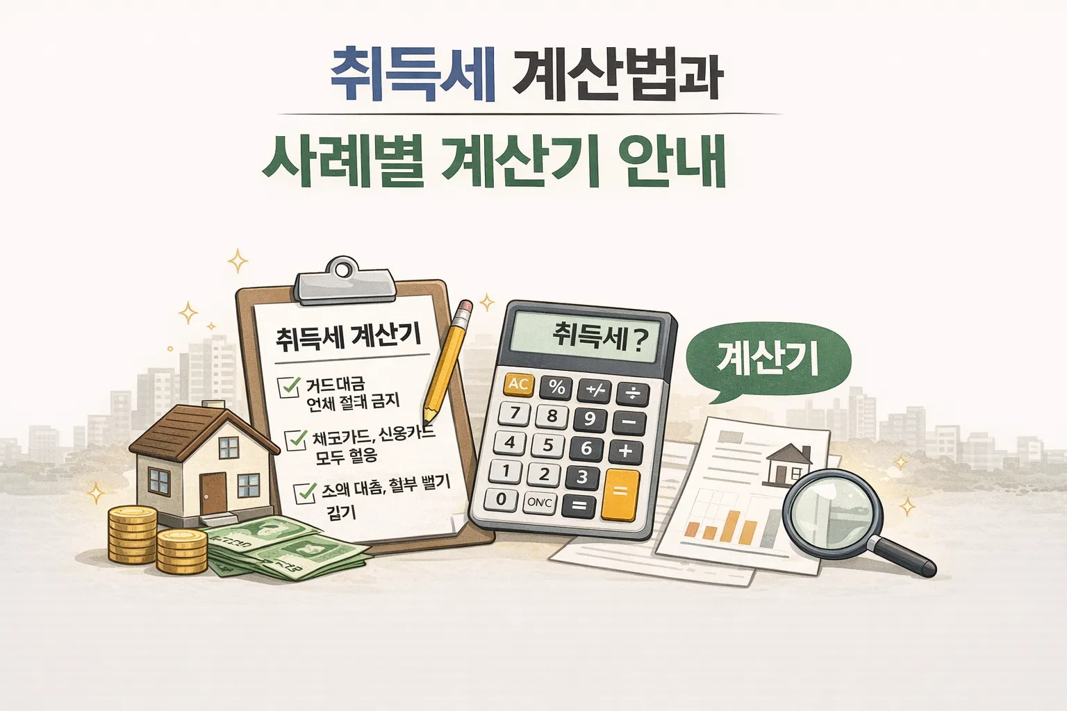 취득세 계산법과 사례별 계산기 안내