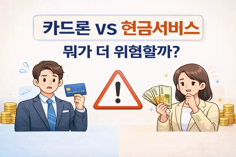 카드론 vs 현금서비스 뭐가 더 위험할까