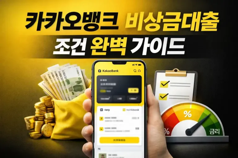 카카오뱅크 비상금대출 조건 완벽 가이드