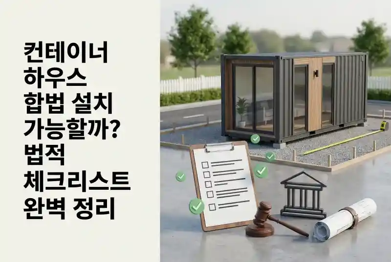 컨테이너 하우스 합법 설치 가능할까? 법적 체크리스트 완벽 정리