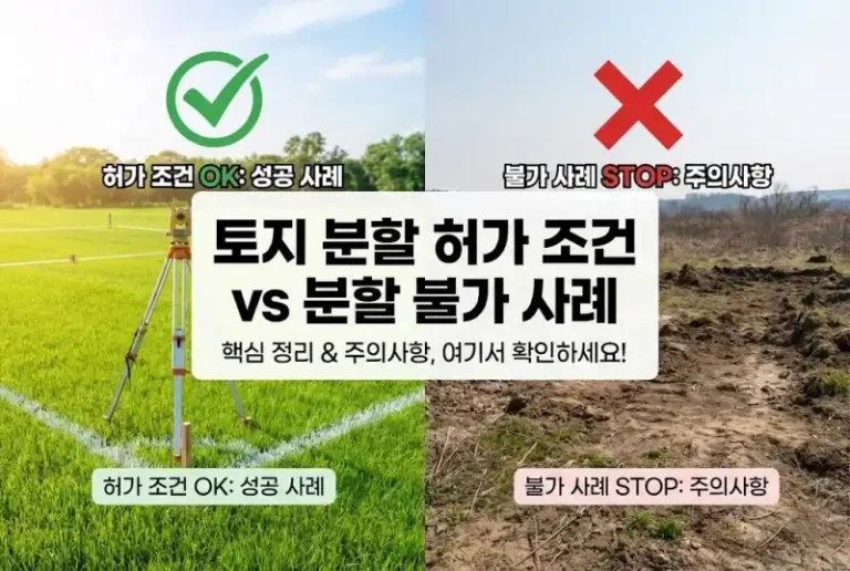 토지 분할 허가 조건과 분할 불가 사례