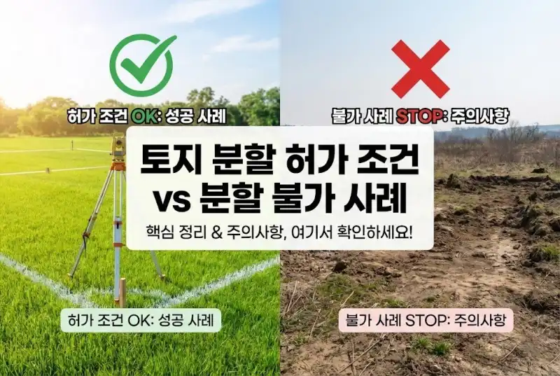 토지 분할 허가 조건과 분할 불가 사례