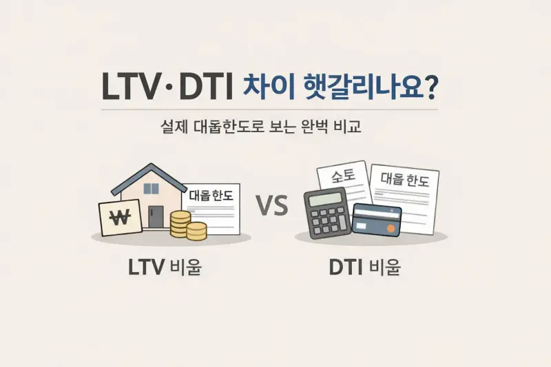 LTV·DTI 차이 헷갈리나요? 실제 대출한도로 보는 완벽 비교