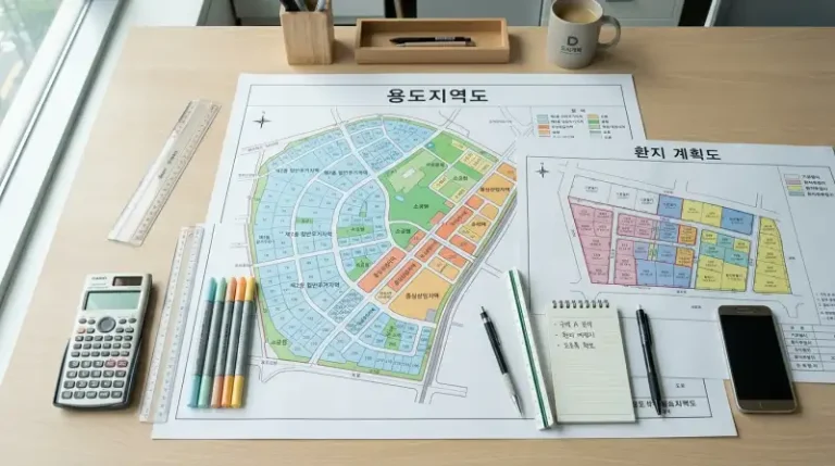 도시개발 기획 책상 전경