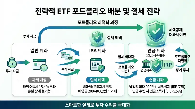ETF 투자 계좌별 배분 전략 다이어그램
