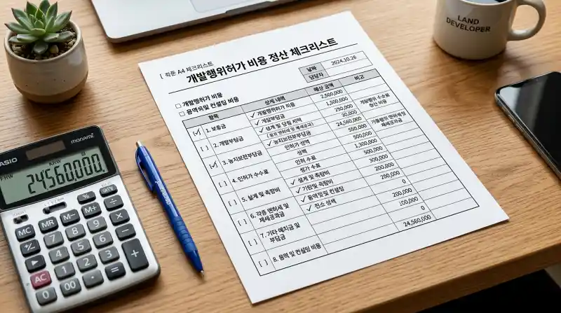 개발허가 비용 내역 체크리스트