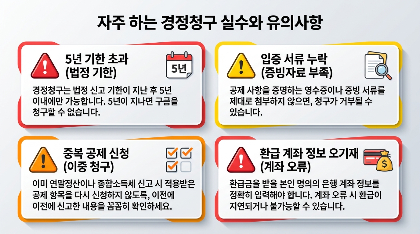 경정청구 실수 4가지 주의사항