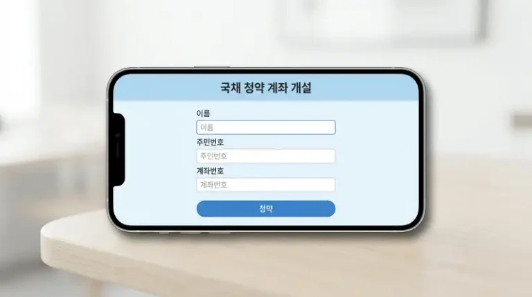 국채 청약 계좌 개설 앱 화면 목업