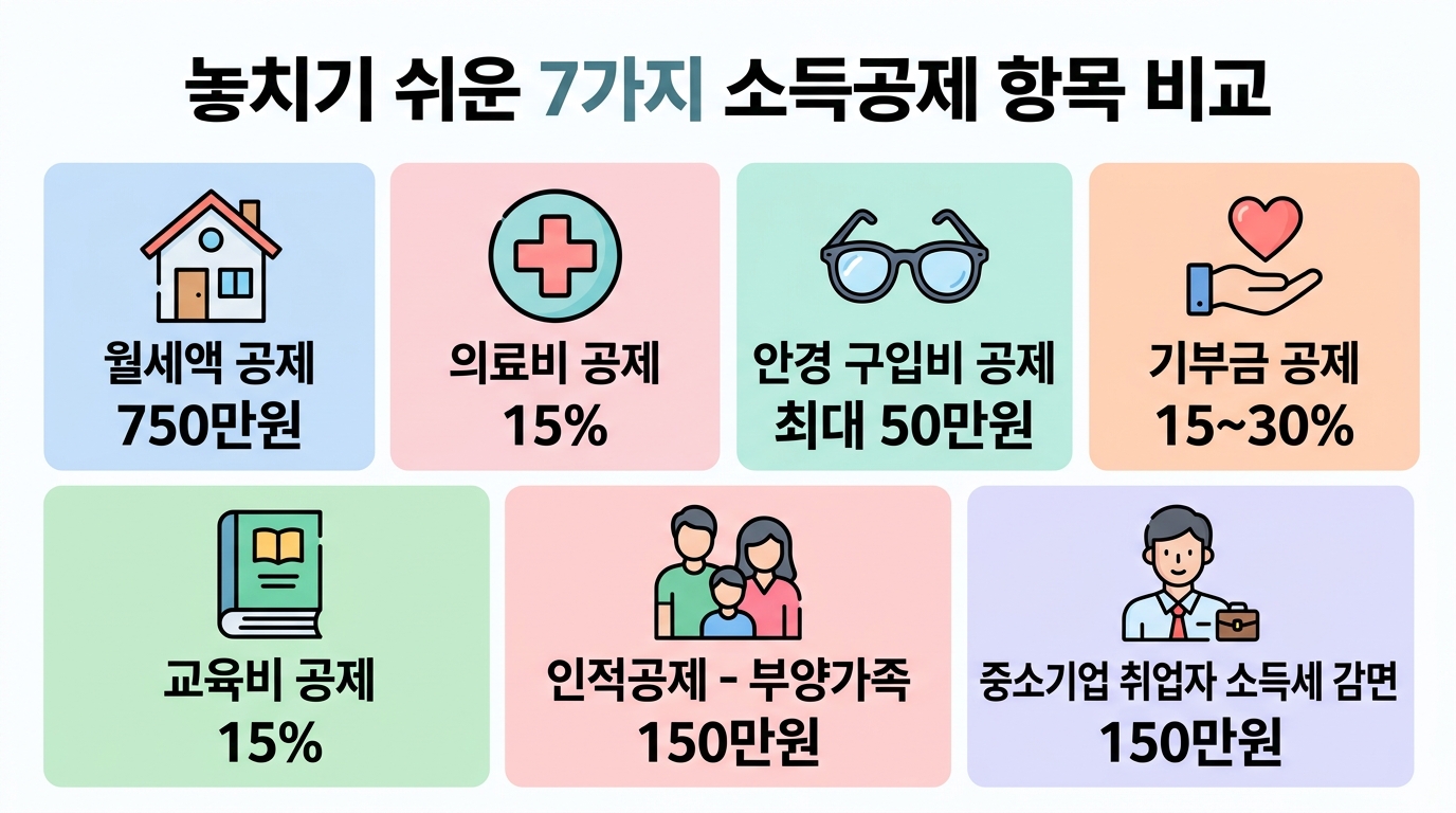 놓치기 쉬운 세액공제 7가지