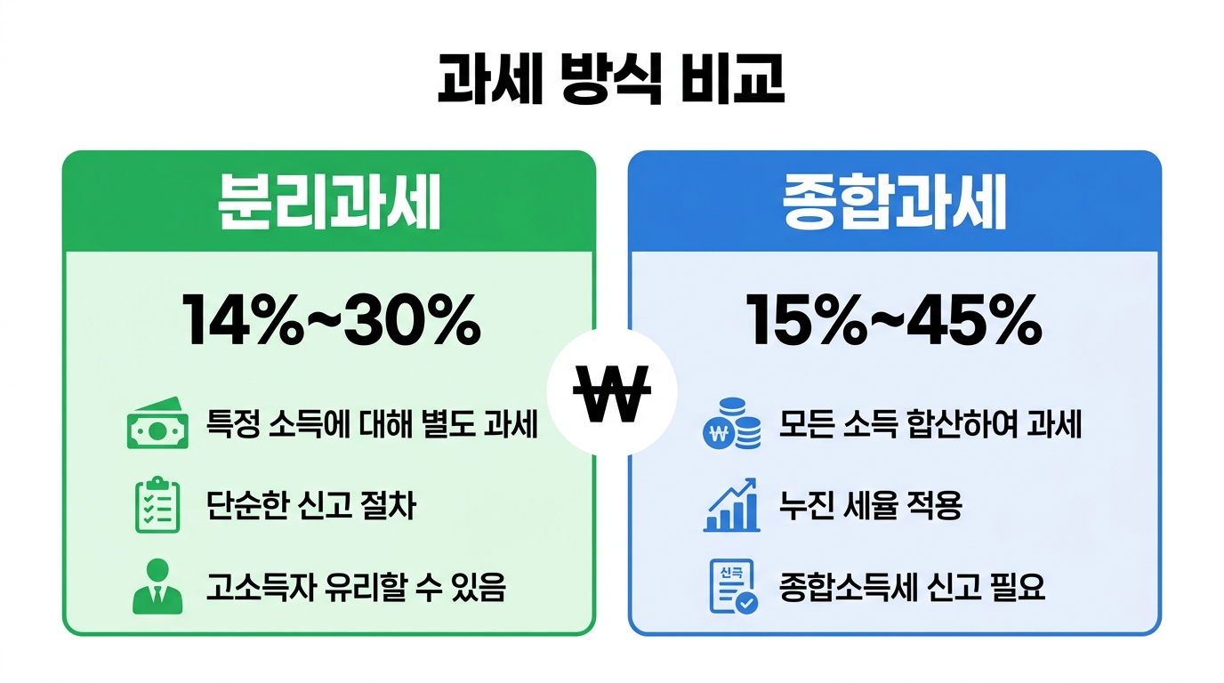 분리과세 vs 종합과세 비교 차트