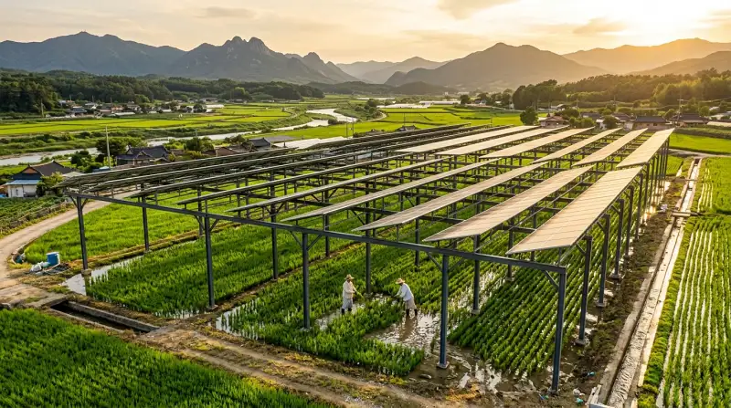 영농형 태양광 항공 촬영