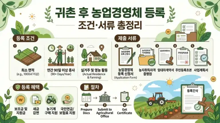 귀촌 후 농업경영체 등록 조건·서류 총정리