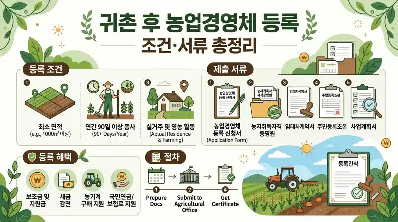 귀촌 후 농업경영체 등록 조건·서류 총정리