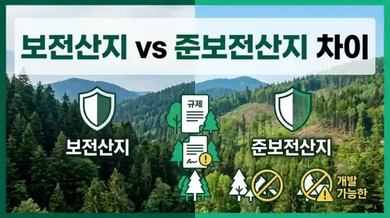 보전산지 준보전산지 차이 5분 정리