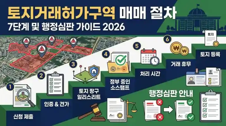 토지거래허가구역 매매 절차 7단계와 허가 거부 시 행정심판 대응법 2026