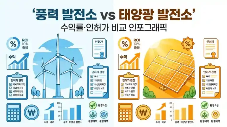 풍력 vs 태양광 발전소 수익률·인허가 2026 완벽 비교