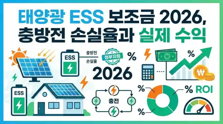 태양광 ESS 보조금 2026, 충방전 손실율과 실제 수익