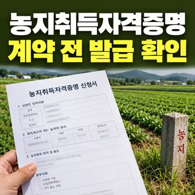농지취득자격증명 발급 방법 2026